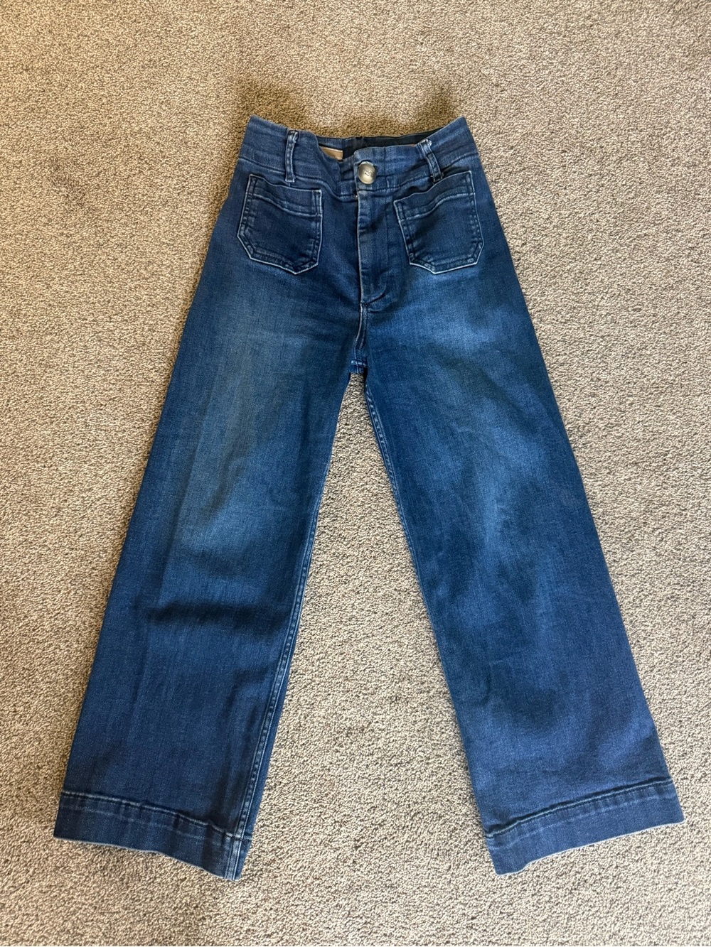 Pilcro Women’s The Skipper Jeans Wide Leg Cropped Dark Wash Size 25